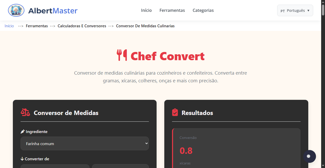 Chef Convert | Conversor de Medidas Culinárias