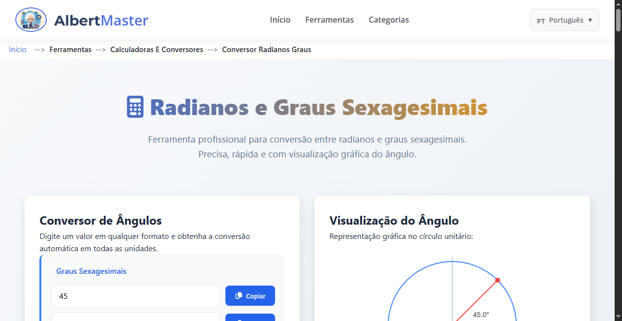 Conversor Radianos-Graus