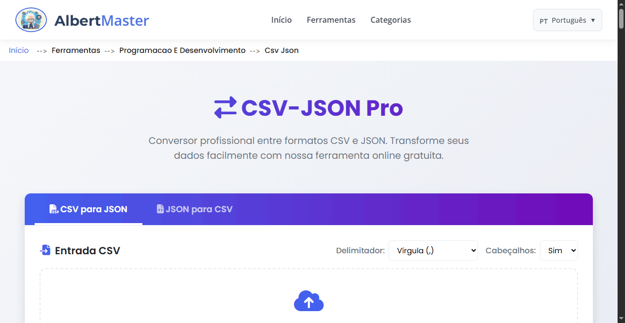 CSV-JSON Pro | Conversor Profissional de CSV e JSON