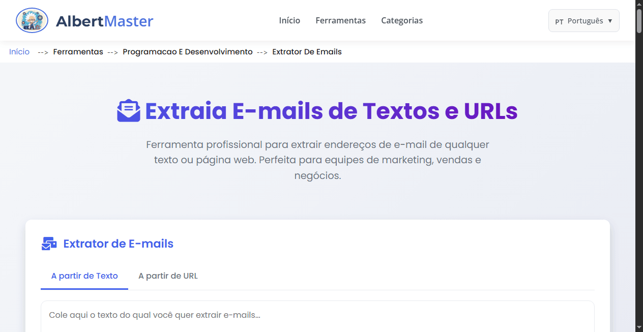 Email Extractor Pro | Extraia E-mails de Textos e URLs