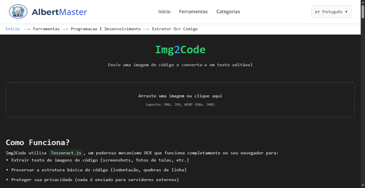 Img2Code | OCR para Devs - Extraia código de imagens