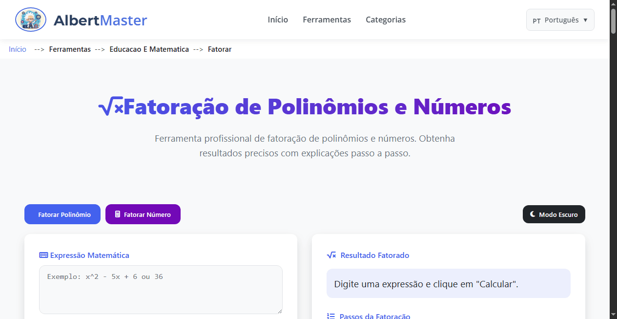 Fatoração Avançada de Polinômios e Números