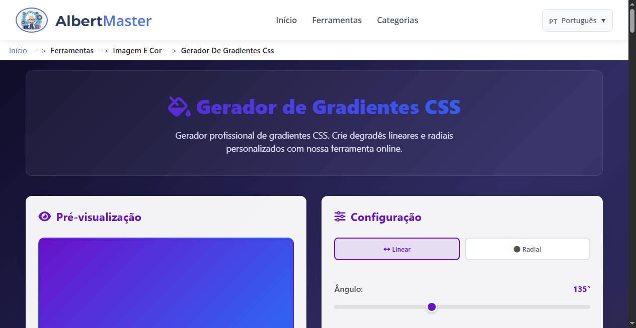 Gerador Profissional de Gradientes CSS