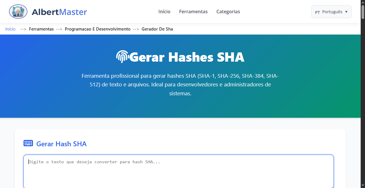 SHA Generator | Ferramenta de geração de hashes