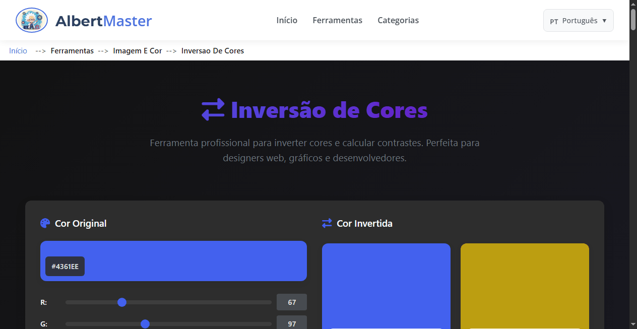 Ferramenta de Inversão de Cores