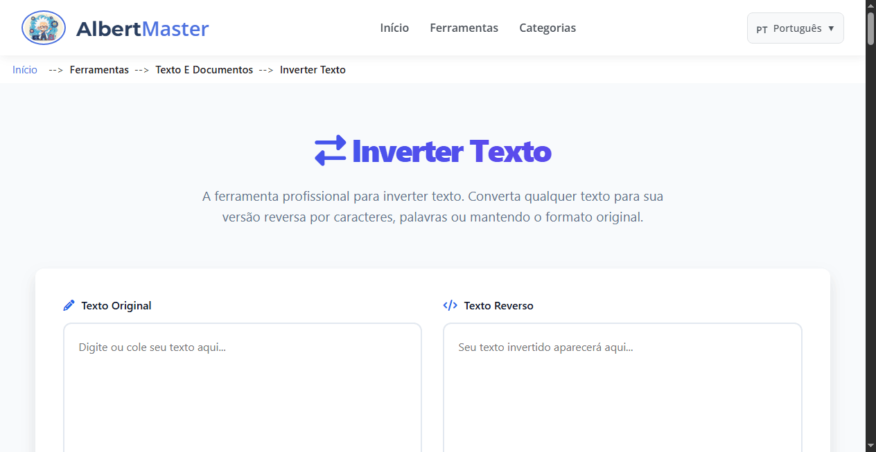 Texto-Reverso | Gerador de Texto Invertido