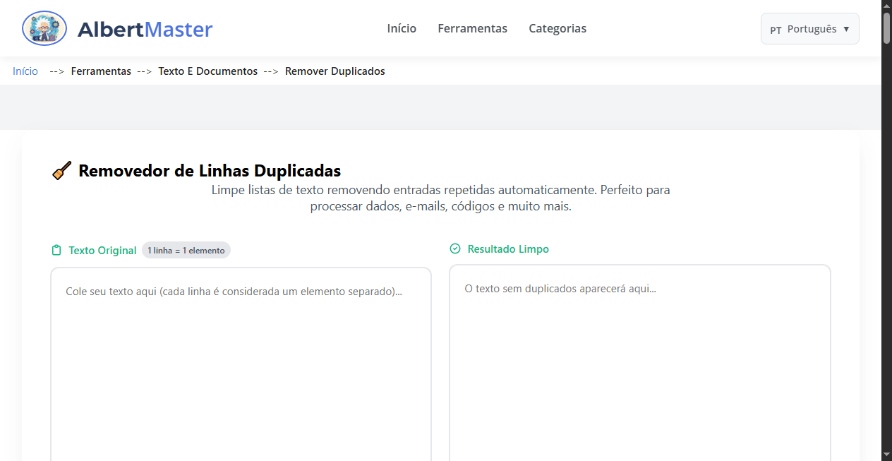 Removedor de Duplicados | Limpeza de Texto