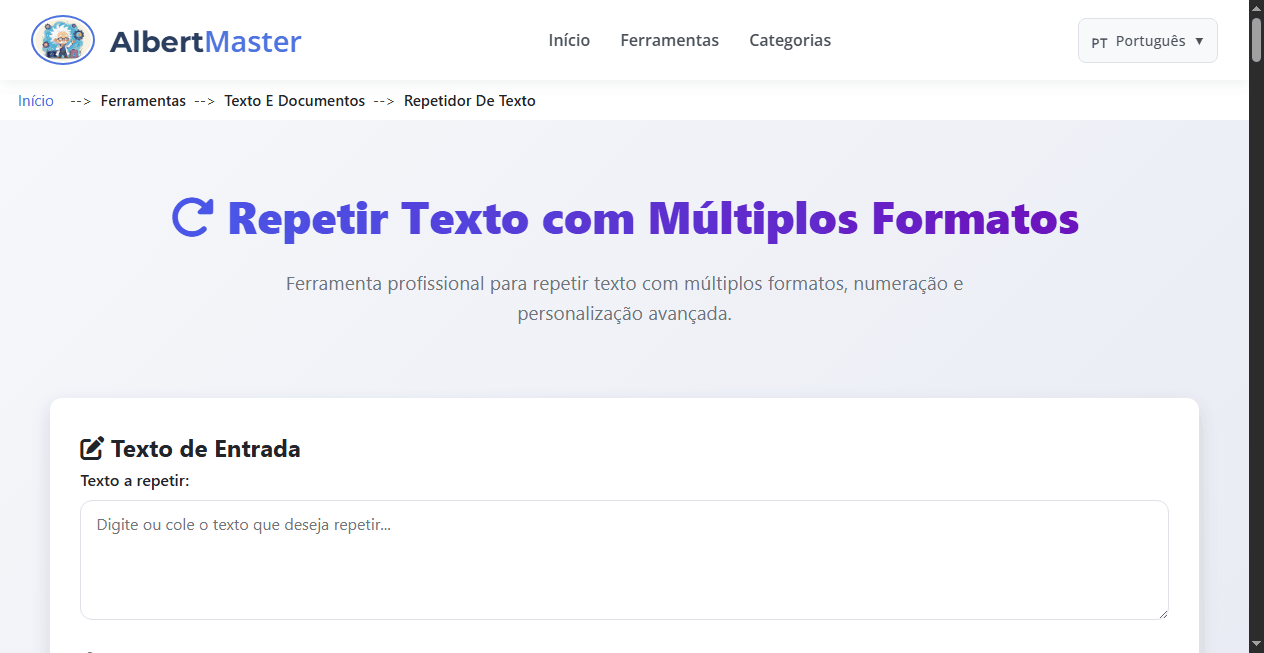 Repetidor de Texto Avançado