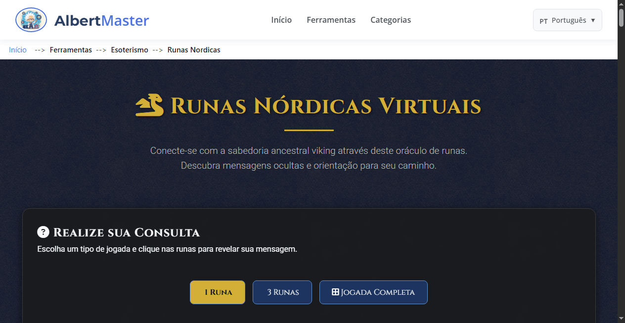 Runas Nórdicas Virtuais | Oráculo Viking de Sabedoria Ancestral