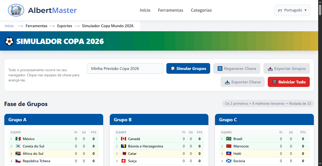 Simulador Copa do Mundo 2026